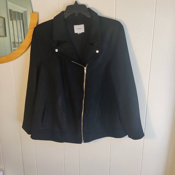 Jacket in a Sueded Moto Style by Old Navy. Has grommets & zipper embellishments - Picture 1 of 6